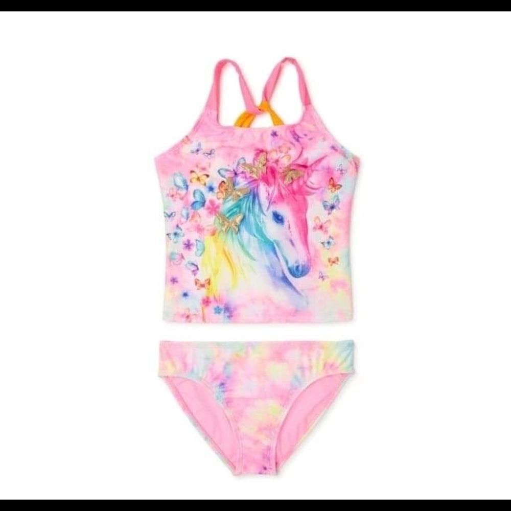 Girls Wonder Nation Unicorn Swimsuit size Large and XL - Picture 2 of 3